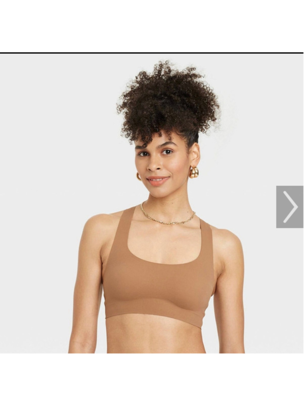 Women's Auden Bonded Micro Padded Scoop Bra, Size L, Beige never worn